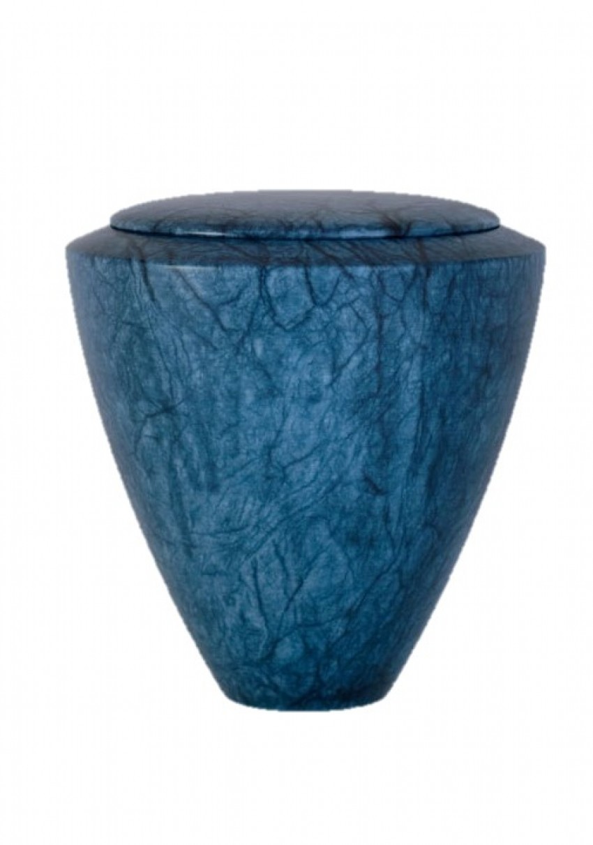 ALABASTER TORROL BLUE CREMATION ASHES URN