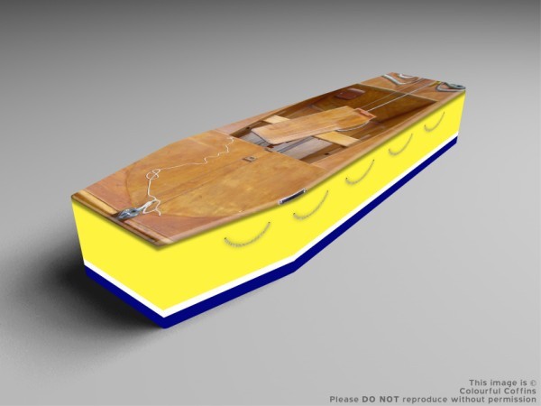 Dingy, bike gliding printed coffins
