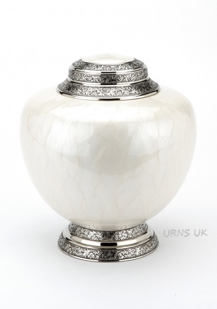 HYDE WHITE CREMATION ASHES URN