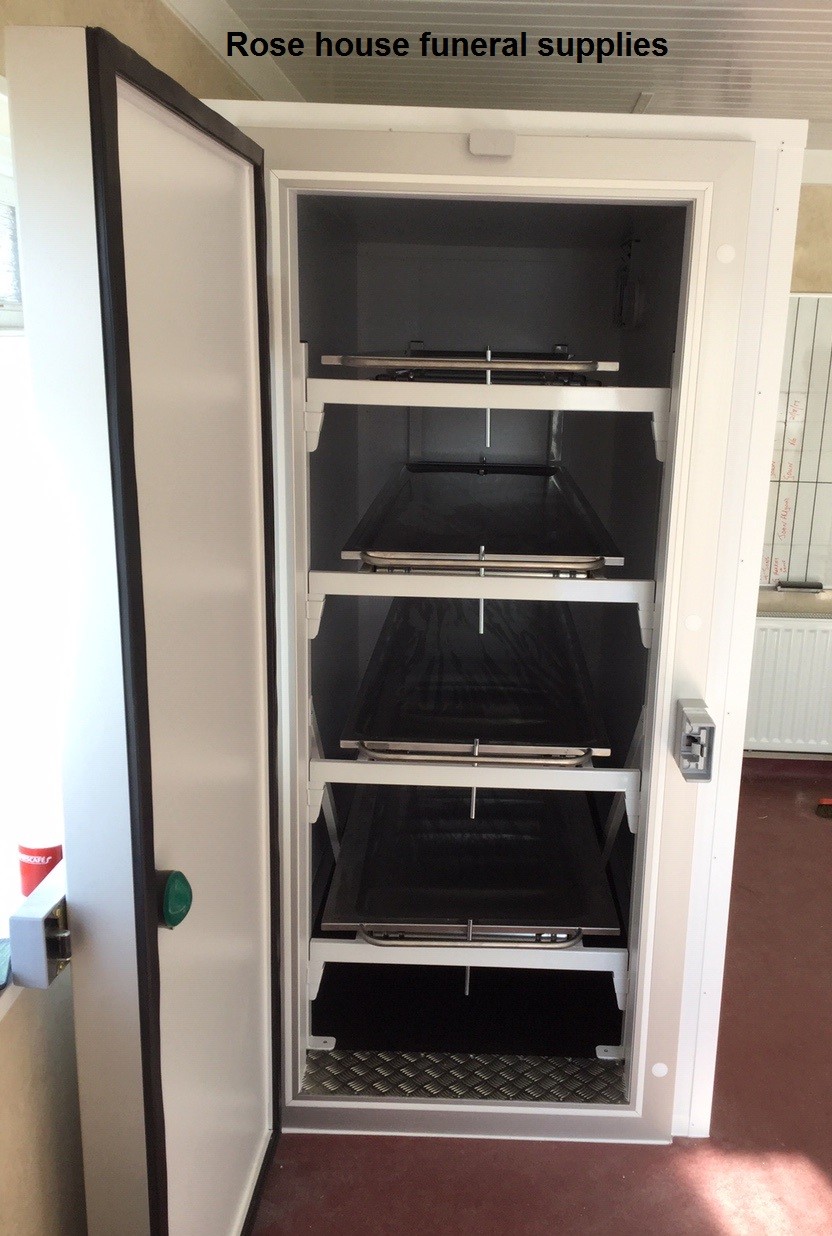 funeral home mortuary fridge by Rose house