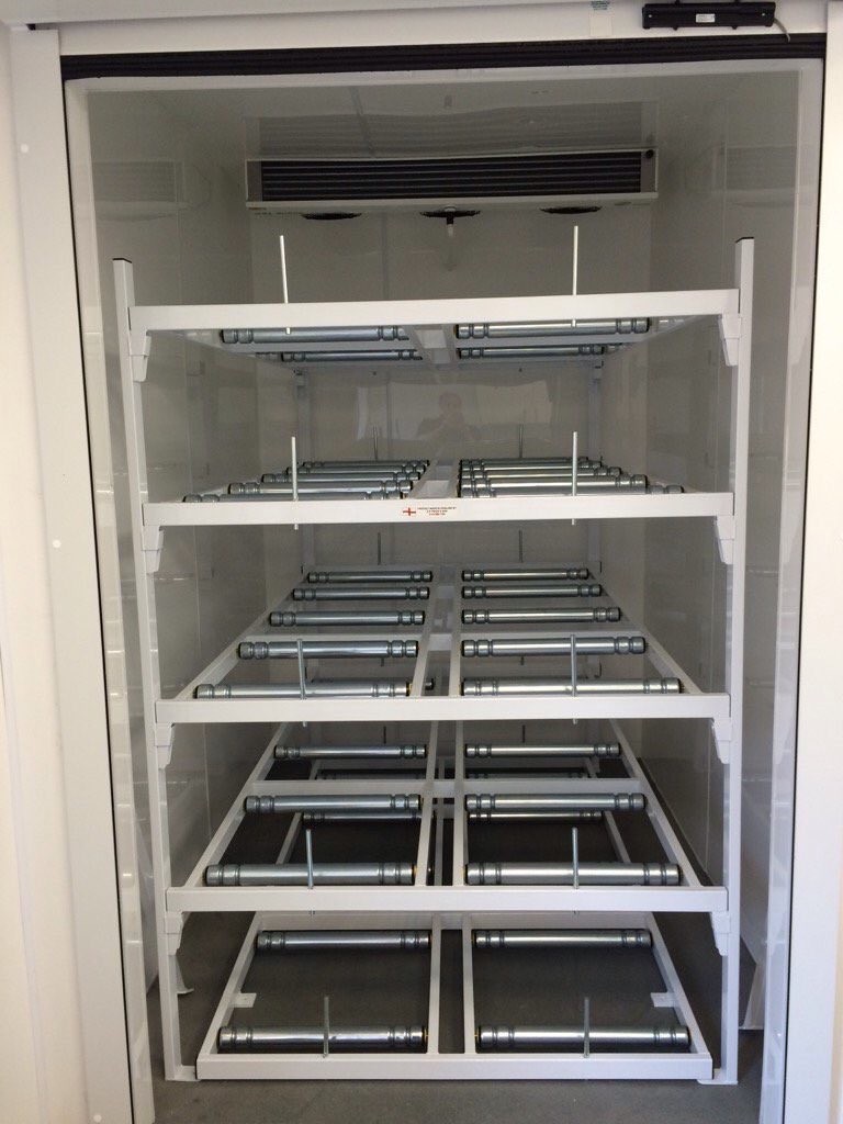 internal mortuary fridge racking