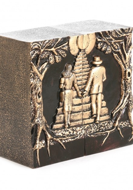 STAIRWAY TO HEAVEN COMPANION / DOUBLE CREMATION ASHES URN BRONZE