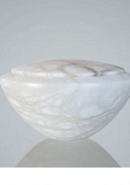 ALABASTER MARBEZA WHITE CREMATION ASHES URN