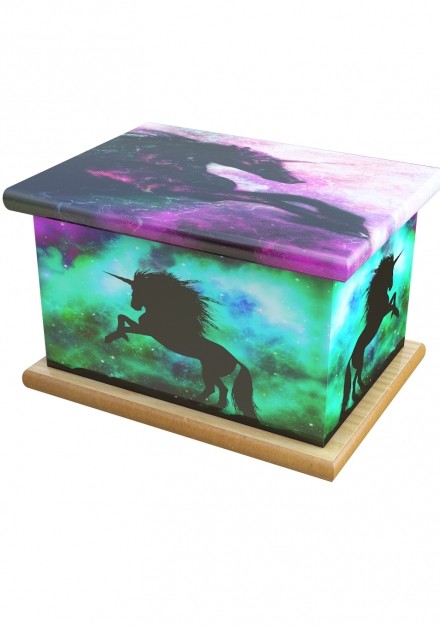 Mystic Unicorn Cremation Ashes Wooden Child/Infant Urn 