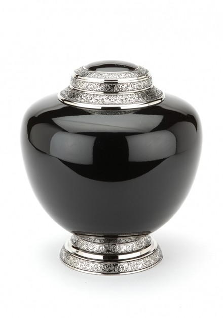 HYDE BLACK ENGRAVED CREMATION ASHES URN