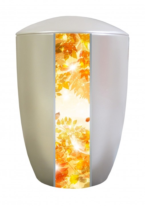 FARLEY IVORY GOLDEN LEAVES CREMATION URN
