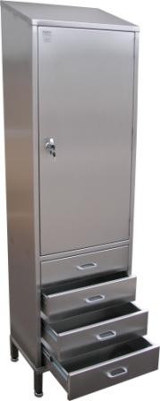 Single Door Storage Cupboard with 4 External Drawers