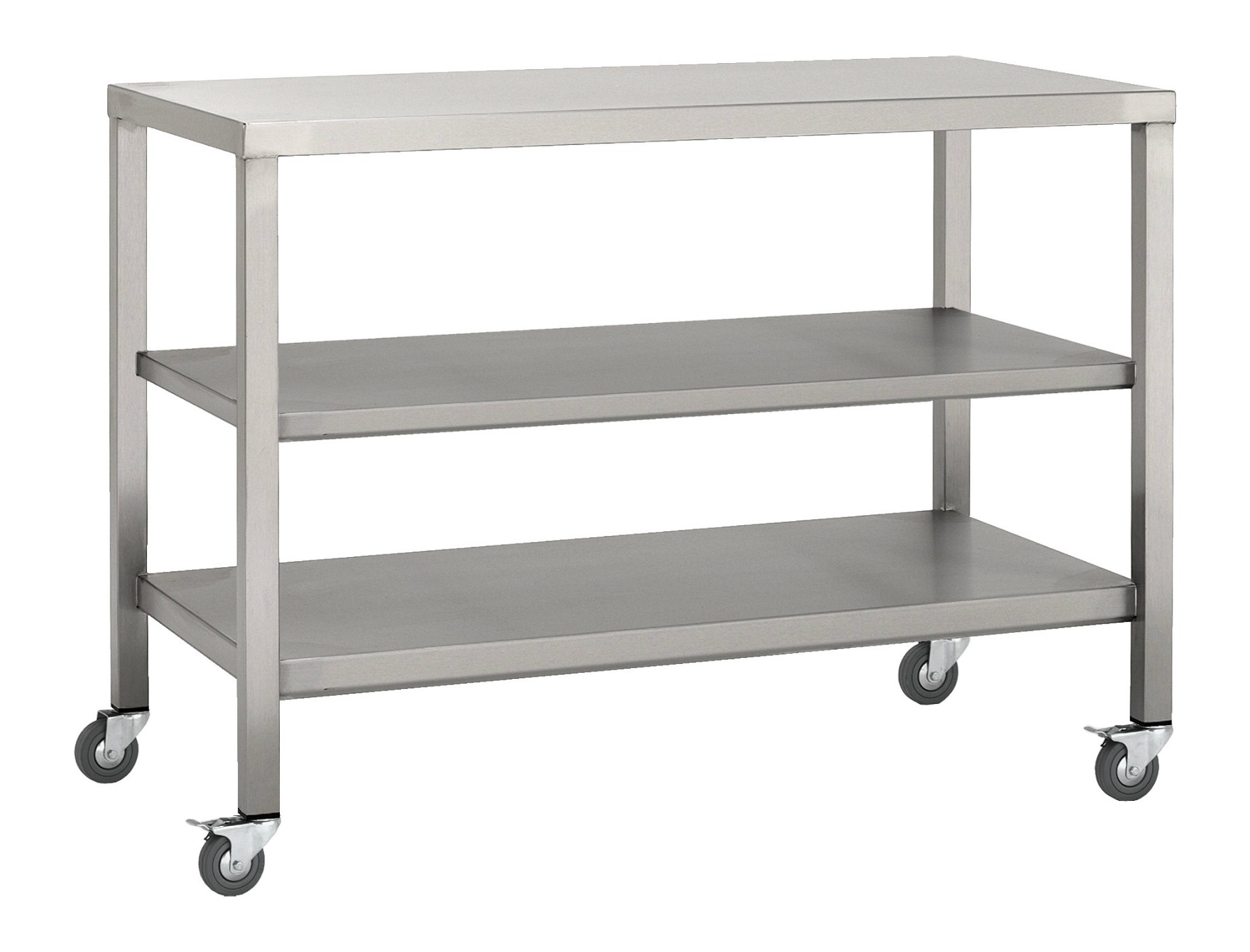 Stainless Steel Trolley 600x600 Twin Solid shelves