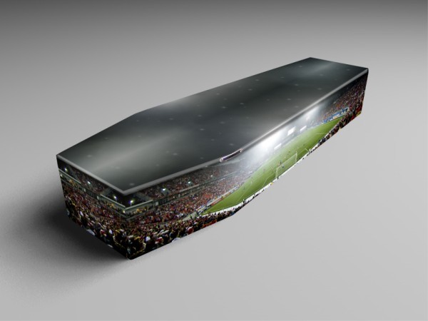 stadium1, stadium blue and supporter printed coffin