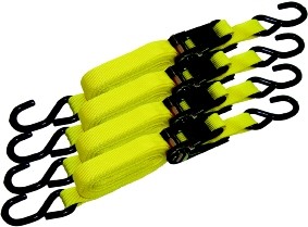 Ratchet Tie Down Set 4pc 1'' X 15' 