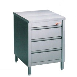 Stainless Steel Mortuary Work Table with 3 drawers