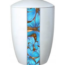 FARLEY IVORY BLUE BUTTERFLIES CREMATION URN