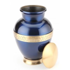 CAMBRIDGE SAPPHIRE CREMATION ASHES URN with lid off