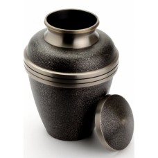 HARLOW BLACK CREMATION ASHES URN WITH LID OFF