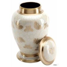 BURFORD PEARL CREMATION ASHES URN with lid off