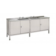 Double Bowl + Double Drainer Cupboard Set