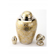 DEVON GOLD CREMATION ASHES URN - DOUBLE with keepsake