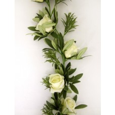 Eternity Rose Garland 6' Cream