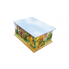 Daisy, Autumn, and bluebell printed wooden ashes caskets