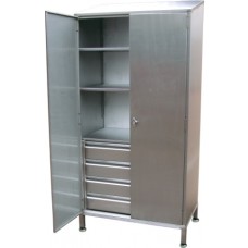 Double Door Storage Cupboard with 4 Internal Drawers