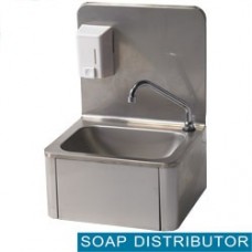 Mortuary wall hand sink with soap dispenser - Square