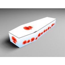 Poppies, light blue, in sky coffins