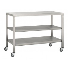 Stainless Steel Trolley 600x600 Twin Solid shelves