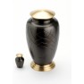 ROCHESTER BLACK CREMATION ASHES URN WITH KEEP SAKE